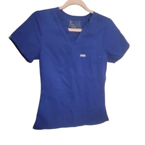 Figs Scrub Top Deep Blue V-Neck Scrub Top
